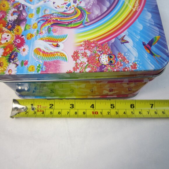 Lisa Frank Unicorn Rainbow Butterflies Metal Embossed Lunchbox Tin/Puzzle Box - Picture 9 of 9